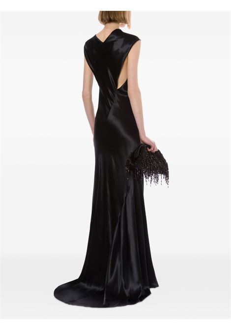 Abito lungo in raso in nero Alberta ferretti - donna ALBERTA FERRETTI | 040166270555